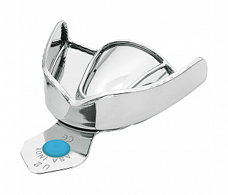 Asa Dental 2803-U2 - ложка слепочная верхняя большая (L) без перфорации с бортиками, с цветной кодировкой (голубая)