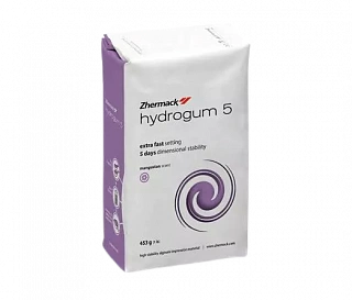 Zhermack Hydrogum 5 (453 гр) - беспыльный альгинат с быстрым схватыванием и высокой стабильностью размеров в течение 5 дней