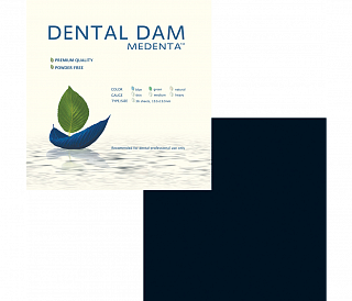 Medenta Dental Dam - завеса резиновая "Раббер дам" Медента черная/тонкая