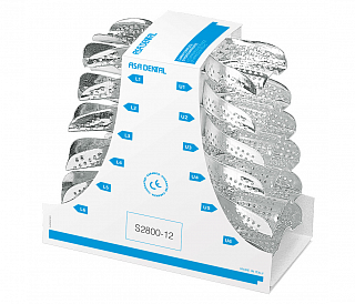 Asa Dental S2800-12 - ложка слепочная, набор 12 штук, с перфорацией без бортиков алюминиевая