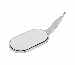 Hahnenkratt MEGAstretch FS Rhodium - родиевое зеркало без ручки, овальное, 22x37 мм