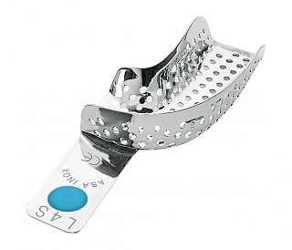 Asa Dental 2801-L4S - ложка слепочная нижняя средняя (M) половина с перфорацией без бортиков (правый верх-левый низ)