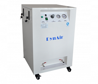 Dynamic DynAir DA7001CS - безмасляный компрессор на одну установку, 68 л/мин, ресивер 30 л, с кожухом, с внешним вакуумным агрегатом