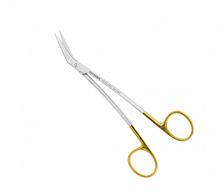 Asa Dental 0310-1TC - ножницы для десны N2 изогнутые в области лезвия и в области ручки с твердосплавными вставками, 16,5 см