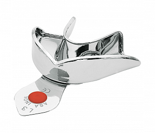 Asa Dental 2803-L3 - ложка слепочная нижняя средняя (M) без перфорации с бортиками, с цветной кодировкой (красная)