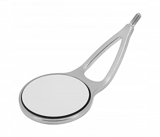 Hahnenkratt MEGAretract FS Rhodium - родиевое зеркало без ручки, плоское, облегченное, с ретрактором, №6, диаметр 24 мм, 6 шт