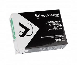 Volkmann 1827-V310-15C - лезвие одноразовое хирургическое из углеродистой стали №15C, 100 шт/уп