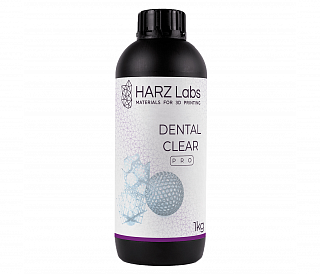 HARZ Labs Dental Clear PRO - фотополимерная смола для печати прозрачных сплинтов и капп, цвет прозрачный, 1 кг