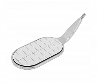 Hahnenkratt MEGA Parallelometer FS Rhodium - родиевое зеркало с параллельными насечками, без ручки, 22x37 мм