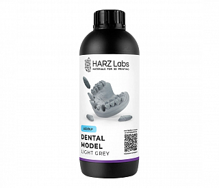 HARZ Labs Dental Model Light Grey - фотополимерная смола для печати разборных, рабочих и диагностических стоматологических моделей, цвет светло-серый, 1 кг