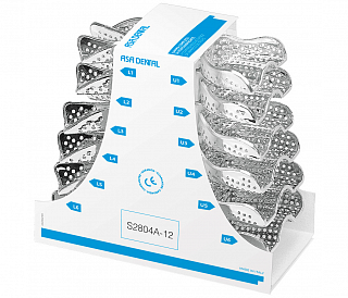 Asa Dental S2804A-12 - ложка слепочная, набор 12 штук, с перфорацией с бортиками