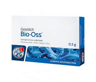 Geistlich Pharma Bio-Oss - 0,5 г, гранулы 1-2 мм, размер L, натуральный костнозамещающий материал