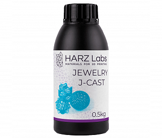 HARZ Labs Jewelry J-Cast - фотополимерная смола для печати ювелирных моделей, цвет голубой, 0.5 кг