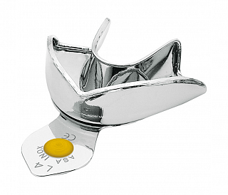 Asa Dental 2803-L4 - ложка слепочная нижняя малая (S) без перфорации с бортиками, с цветной кодировкой (жёлтая)