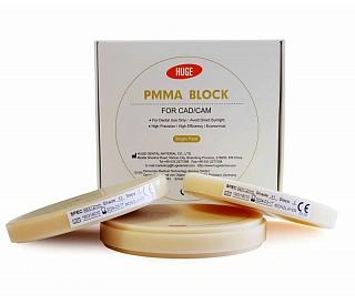 HUGE PMMA MONOLAYER - диск заготовка, полиметилметакрилат, оттенок A3,5, размер 98 х 18 мм