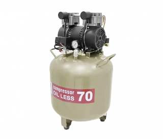 WuerWei W-603 - безмасляный компрессор для двух стоматологических установок с ресивером 70 л (130 л/мин)