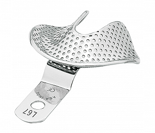 Asa Dental 2806-L67 - ложка слепочная нижняя средняя (M) с перфорацией для беззубых челюстей
