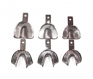 Legrin M-531-9078 - ложки слепочные Legrin, перфорированные 6 шт (3 верх + 3 низ) - S, M, L