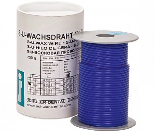 Schuler Dental S-U-WACHSDRAHT - восковая проволока синяя, твердая, 3,5 мм, катушка 250 г